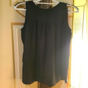 LOFT Black Pleated Top Dressy Tank Top Blouse